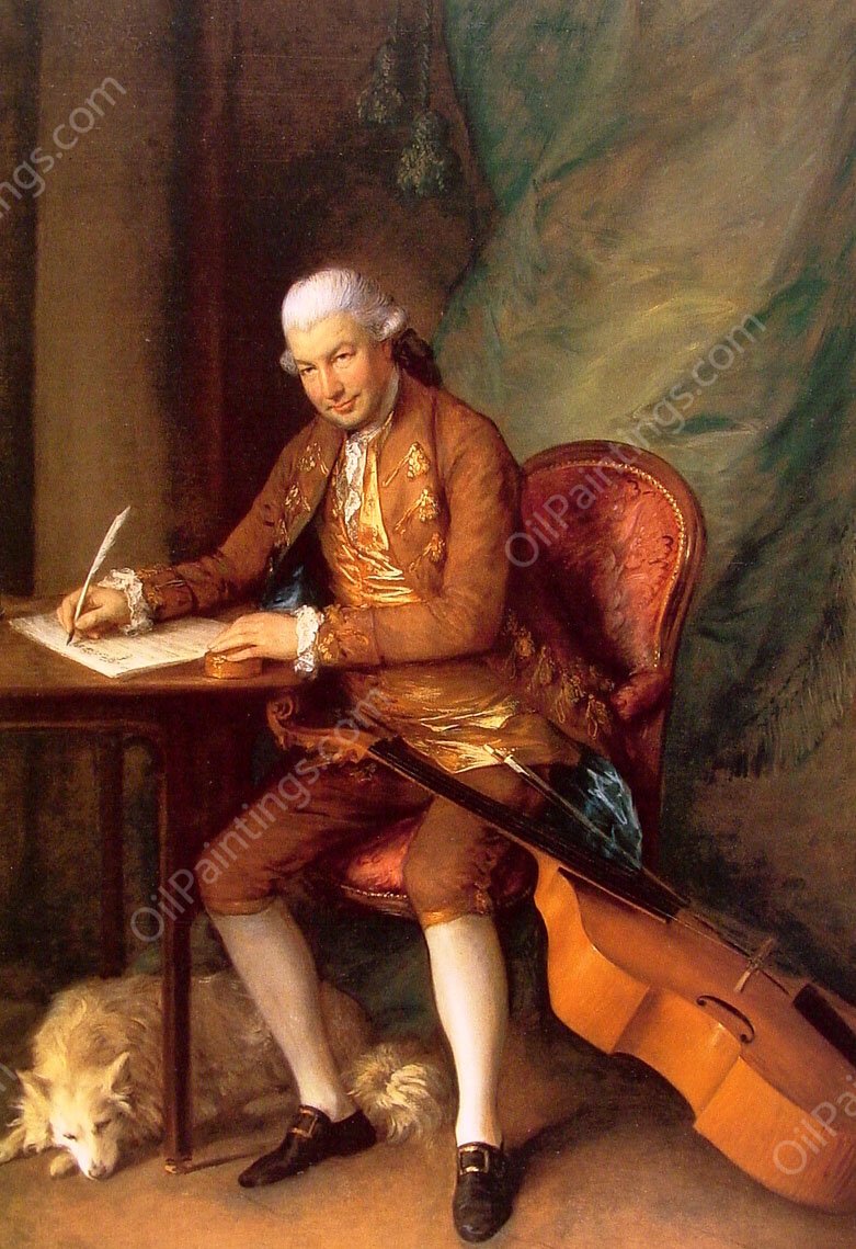 Carl Friedrich Abel by Thomas Gainsborough - Hand-Painted Oil Painting Reproduction