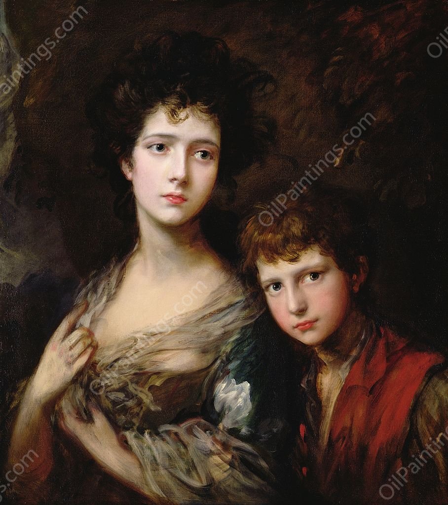 Elizabeth and Thomas Linley by Thomas Gainsborough - Hand-Painted Oil Painting Reproduction