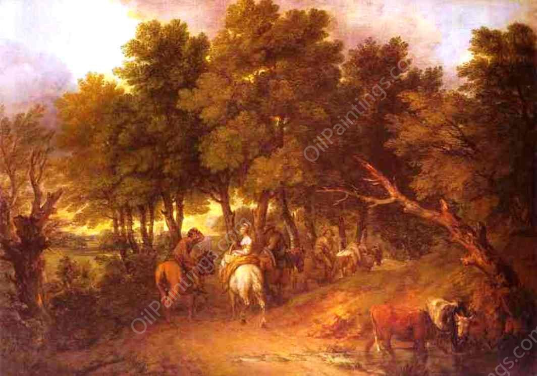 Pesants Returning from Market by Thomas Gainsborough - Hand-Painted Oil Painting Reproduction