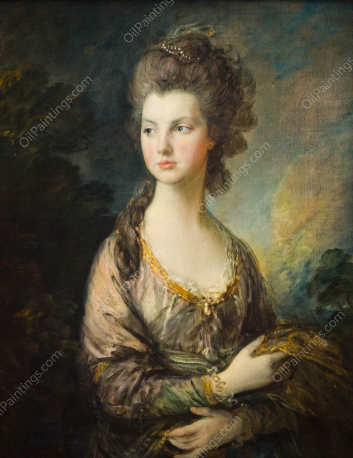 The Honorable Mrs. Graham by Thomas Gainsborough - Hand-Painted Oil Painting Reproduction