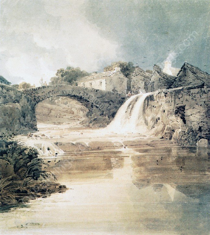 Hawes, Yorkshire by Thomas Girtin - Hand-Painted Oil Painting Reproduction