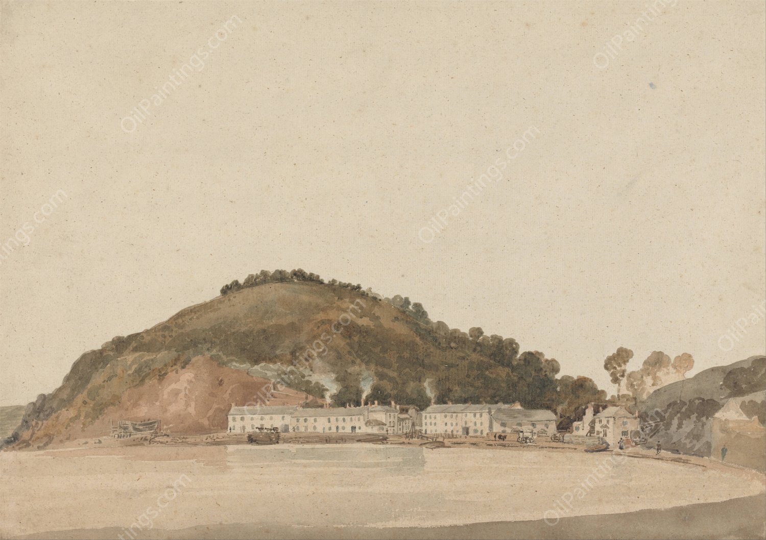 Headland on the Coast of South Devon, possibly Shaldon by Thomas Girtin - Hand-Painted Oil Painting Reproduction