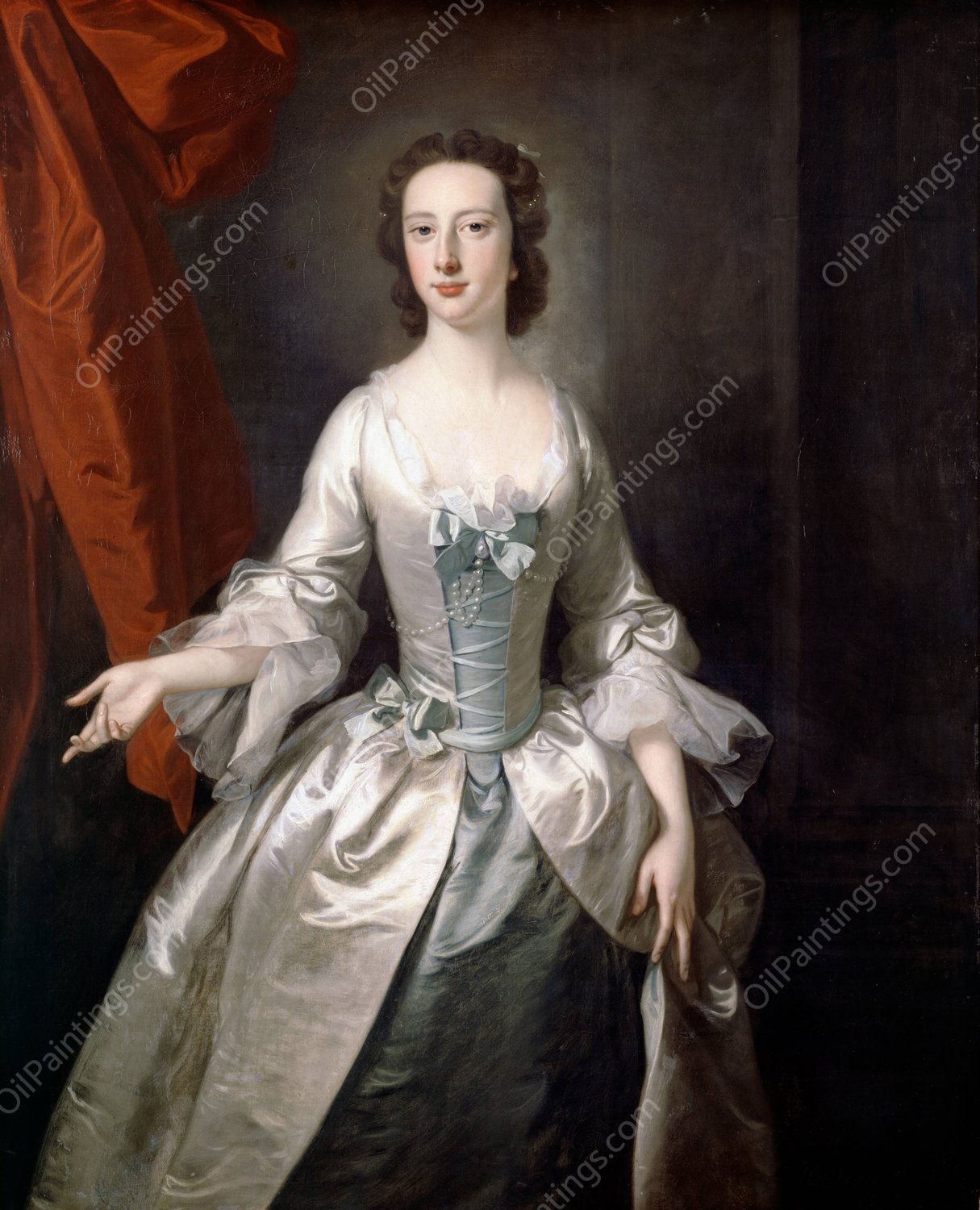 Portrait of a Lady by Thomas Hudson - Hand-Painted Oil Painting Reproduction