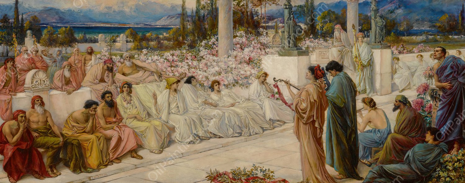 The disciples of Sappho  by Thomas Ralph Spence - Hand-Painted Oil Painting Reproduction
