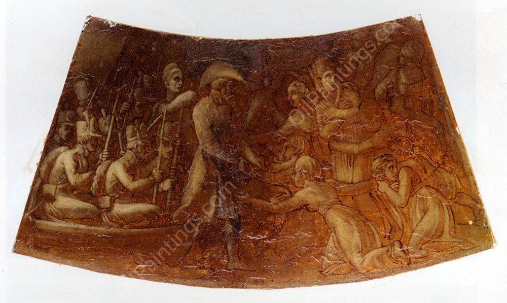 Design For On Of The Outer Compartments Of The Wellington Shield by Thomas Stothard - Hand-Painted Oil Painting Reproduction