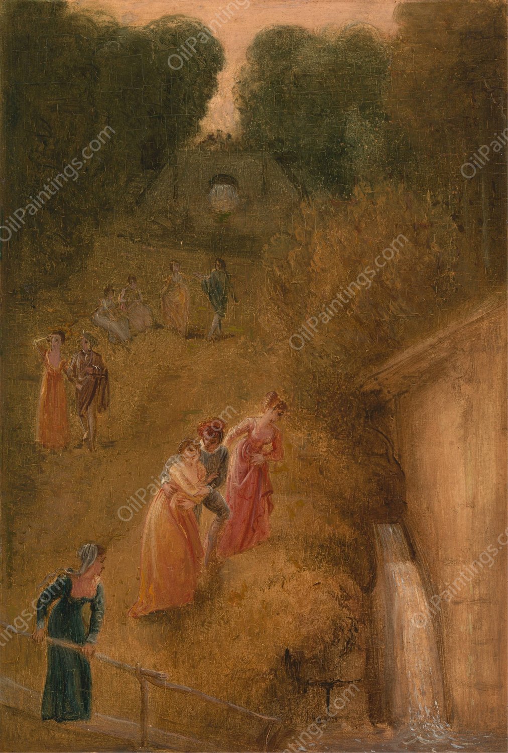 The Mill  by Thomas Stothard - Hand-Painted Oil Painting Reproduction