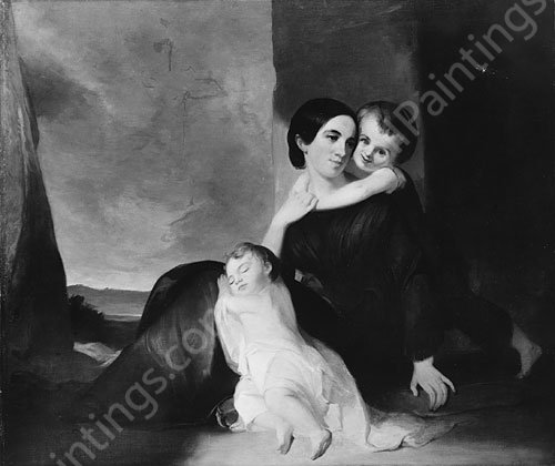 Mrs. John Hill Wheeler and Her Two Sons by Thomas Sully - Hand-Painted Oil Painting Reproduction
