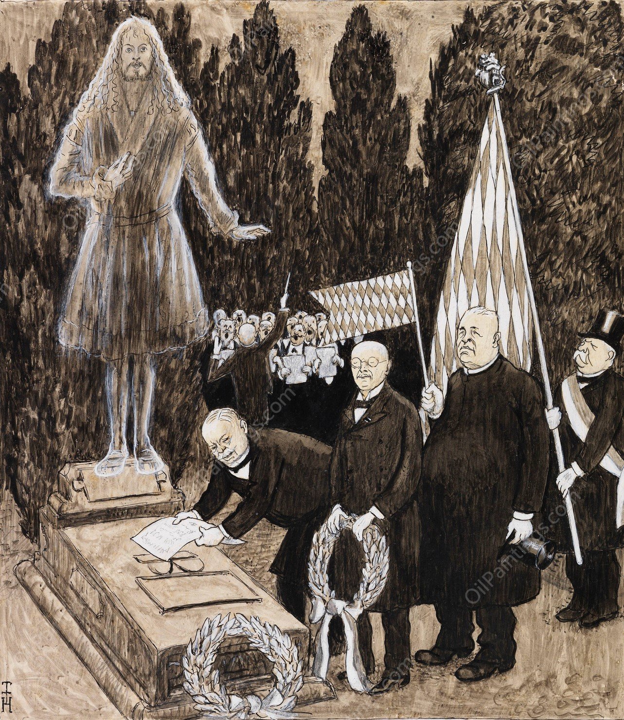 Albrecht Durer zum 400. Todestag  by Thomas Theodor Heine - Hand-Painted Oil Painting Reproduction