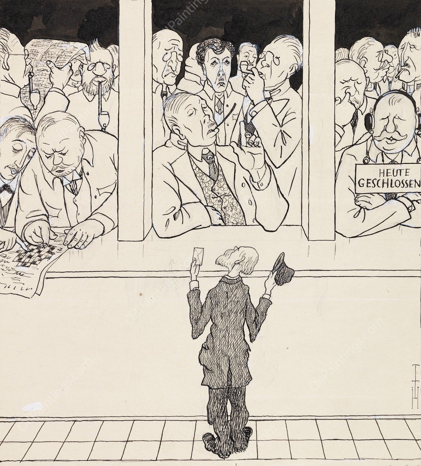 Der Staat als Kaufmann  by Thomas Theodor Heine - Hand-Painted Oil Painting Reproduction