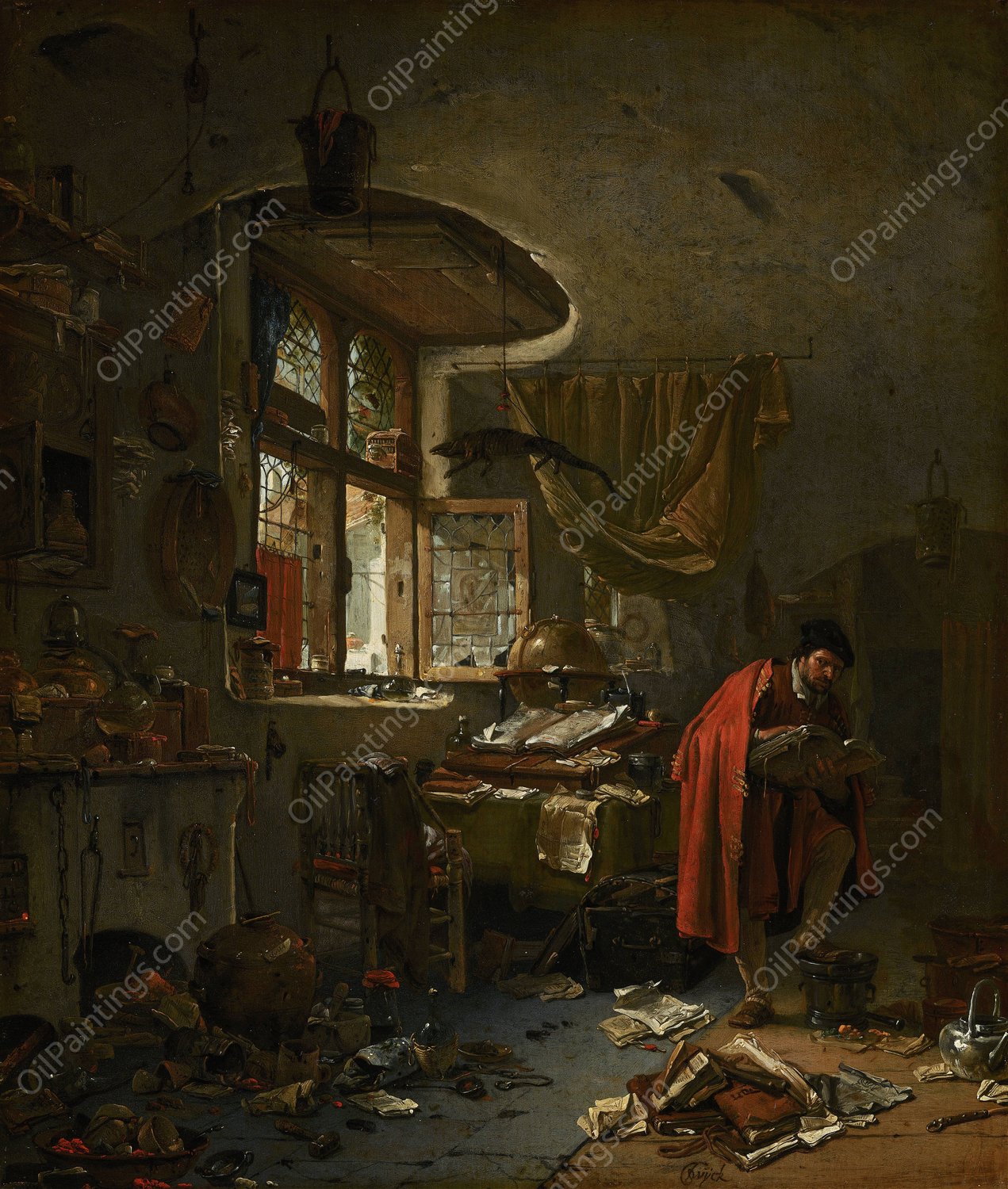 The Alchemist by Thomas Wijck - Hand-Painted Oil Painting Reproduction