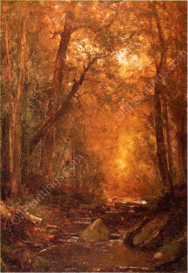 A Catskill Brook by Thomas Worthington Whittredge - Hand-Painted Oil Painting Reproduction