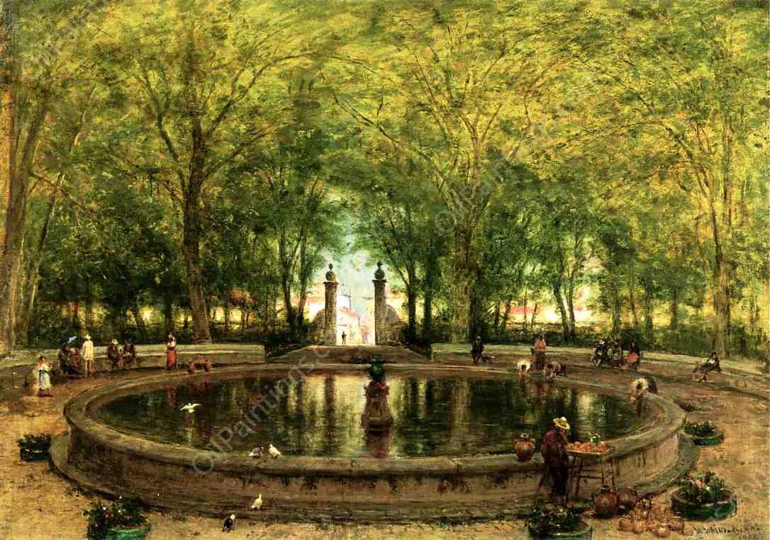A Mexican Fountain, City of Orizaba by Thomas Worthington Whittredge - Hand-Painted Oil Painting Reproduction