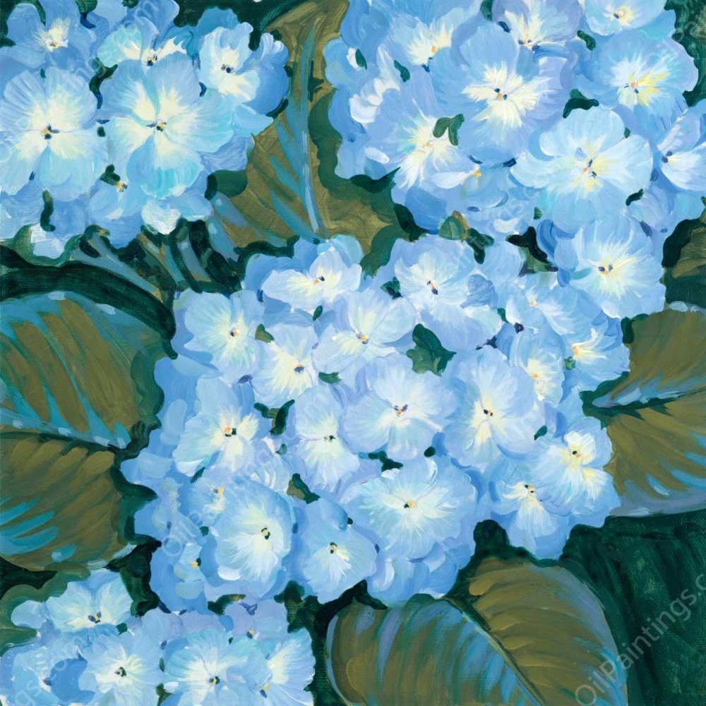 Blue Hydrangeas I by Tim O'Toole - Hand-Painted Oil Painting Reproduction