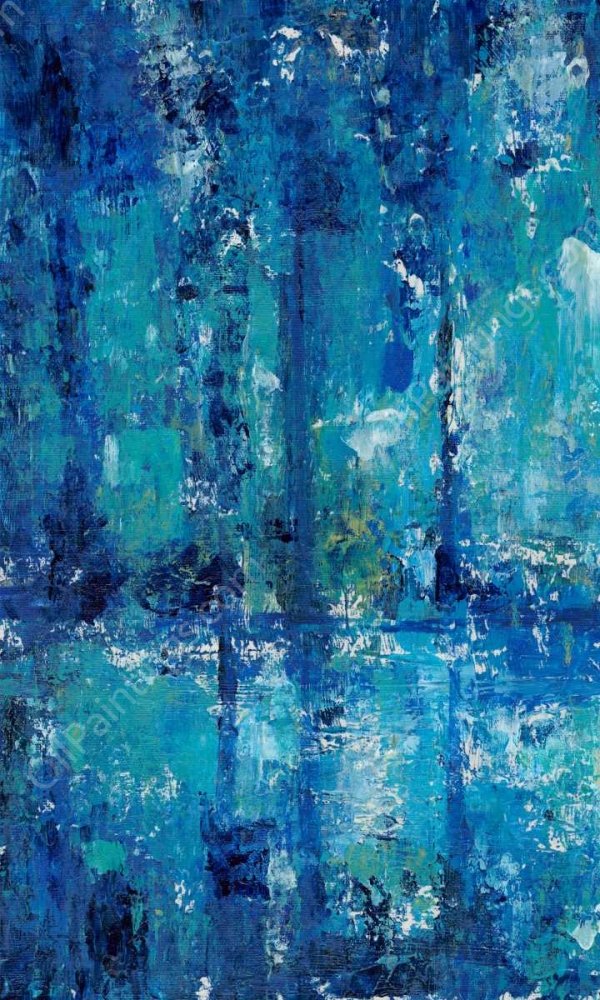 Blue Reflection Triptych I by Tim O'Toole - Hand-Painted Oil Painting Reproduction