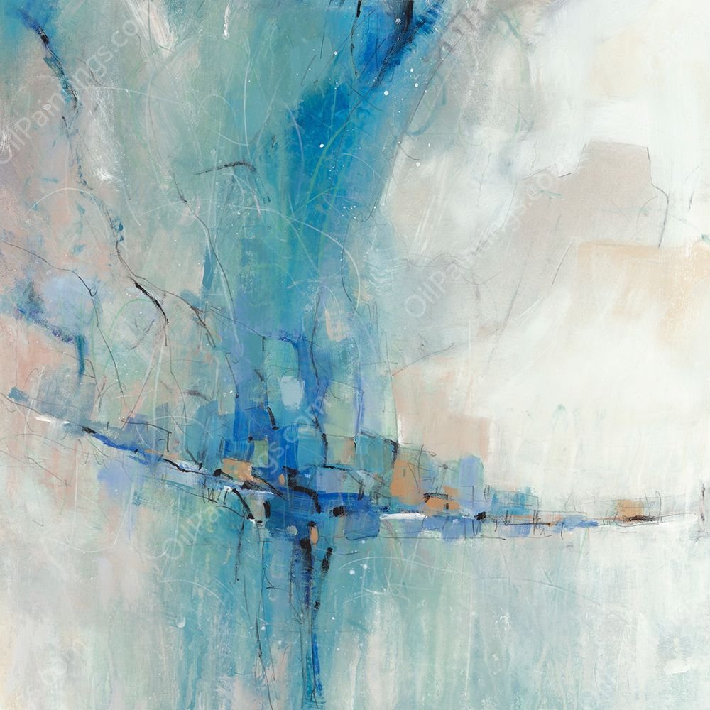 Blue Stone Abstract I by Tim O'Toole - Hand-Painted Oil Painting Reproduction