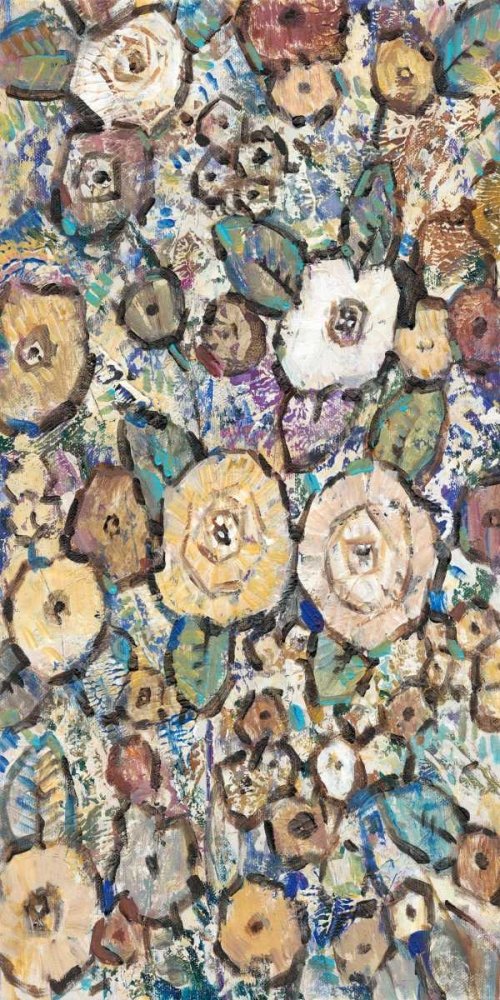 Decorative Flowers II by Tim O'Toole - Hand-Painted Oil Painting Reproduction