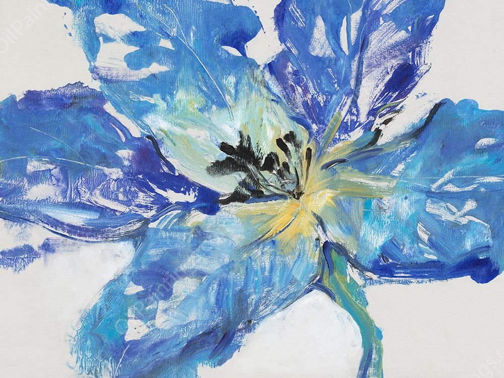 Fleur Bleue II by Tim O'Toole - Hand-Painted Oil Painting Reproduction