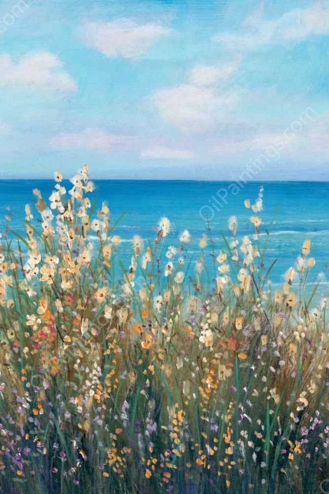 Flowers at the Coast II by Tim O'Toole - Hand-Painted Oil Painting Reproduction
