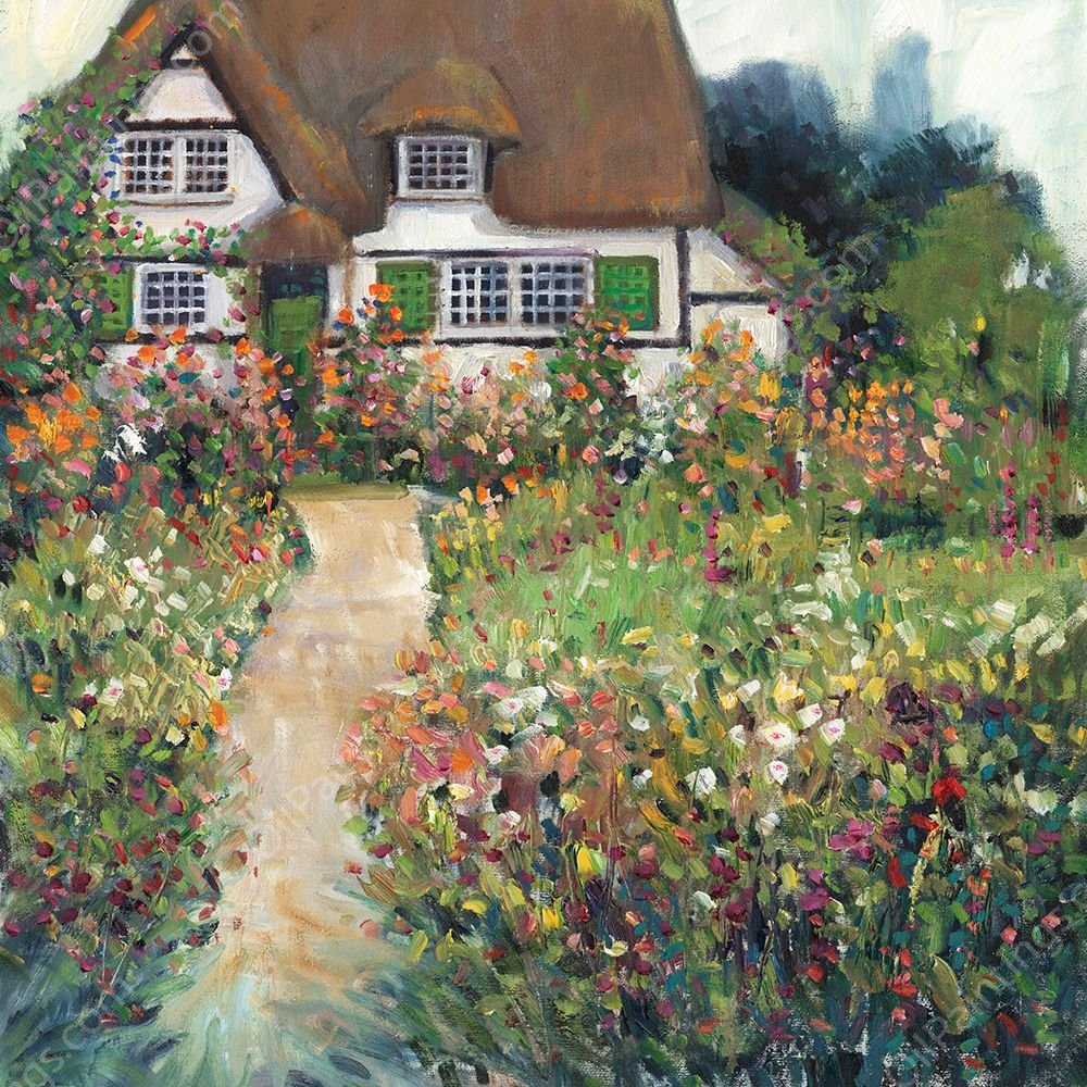 Garden Cottage II by Tim O'Toole - Hand-Painted Oil Painting Reproduction
