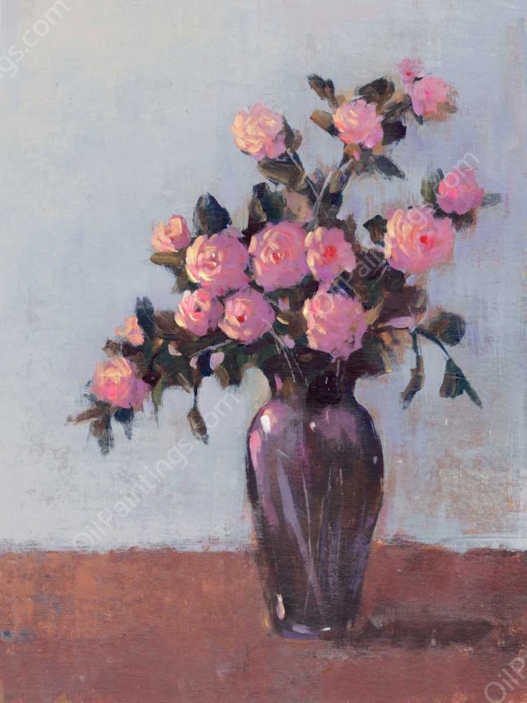 Soft Lit Roses I by Tim O'Toole - Hand-Painted Oil Painting Reproduction