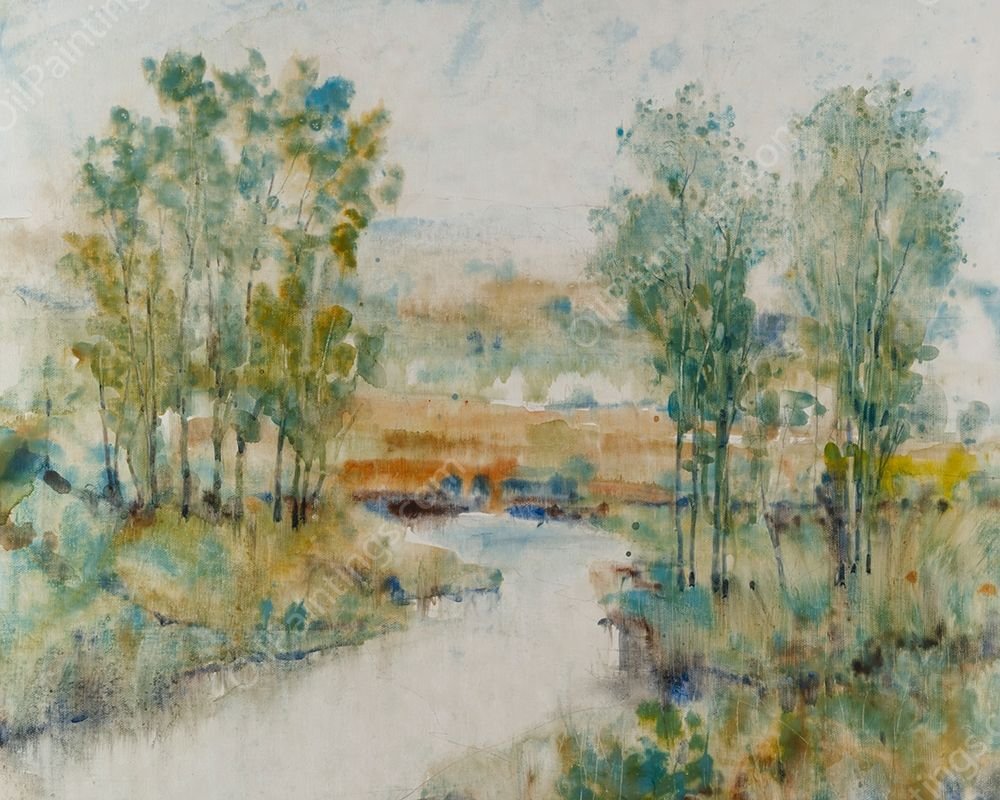 Trees on the Creek II by Tim O'Toole - Hand-Painted Oil Painting Reproduction