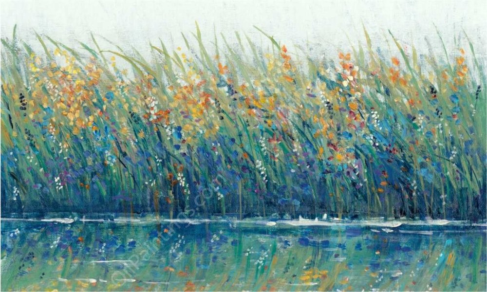 Wildflower Reflection II by Tim O'Toole - Hand-Painted Oil Painting Reproduction