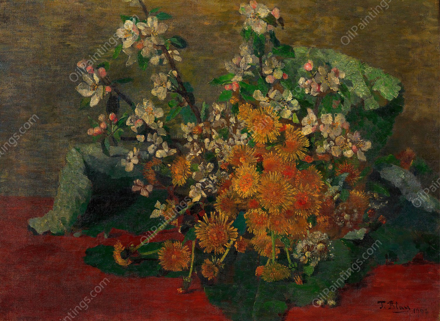 Blumenstuck  by Tina Blau - Hand-Painted Oil Painting Reproduction