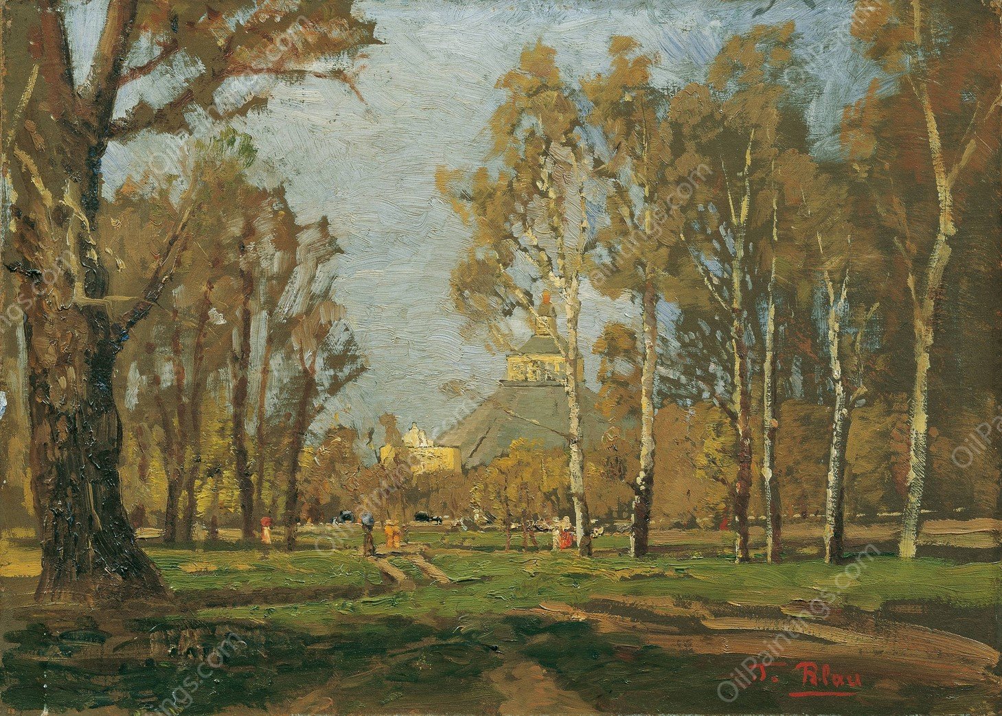 Im Prater bei der Rotunde  by Tina Blau - Hand-Painted Oil Painting Reproduction