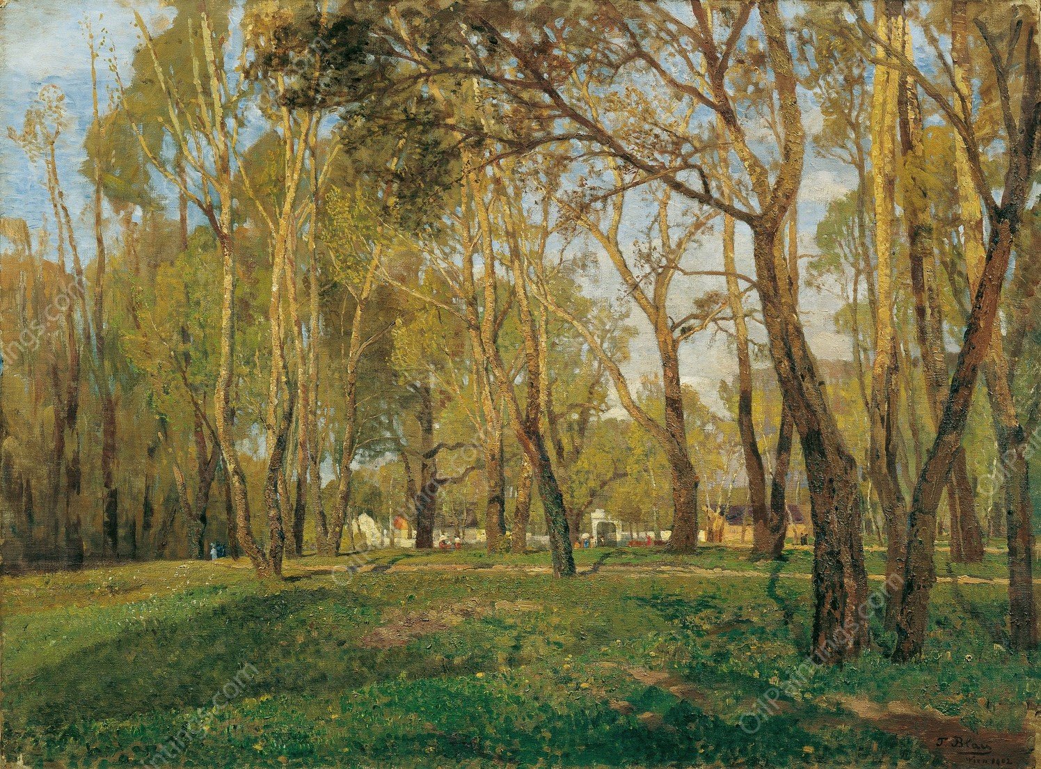 Krieau im Prater  by Tina Blau - Hand-Painted Oil Painting Reproduction