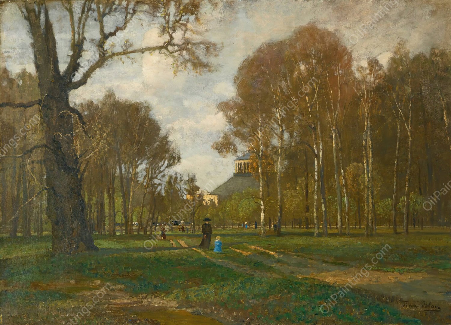 The Prater And Rotunda, Vienna by Tina Blau - Hand-Painted Oil Painting Reproduction