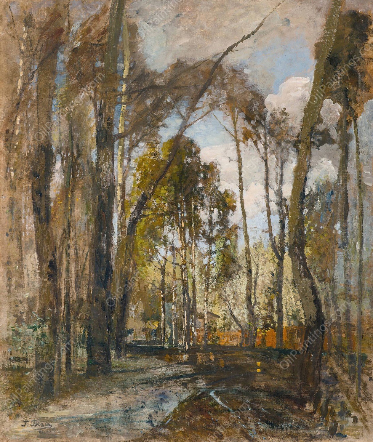 The Prater Gardens After The Rain by Tina Blau - Hand-Painted Oil Painting Reproduction