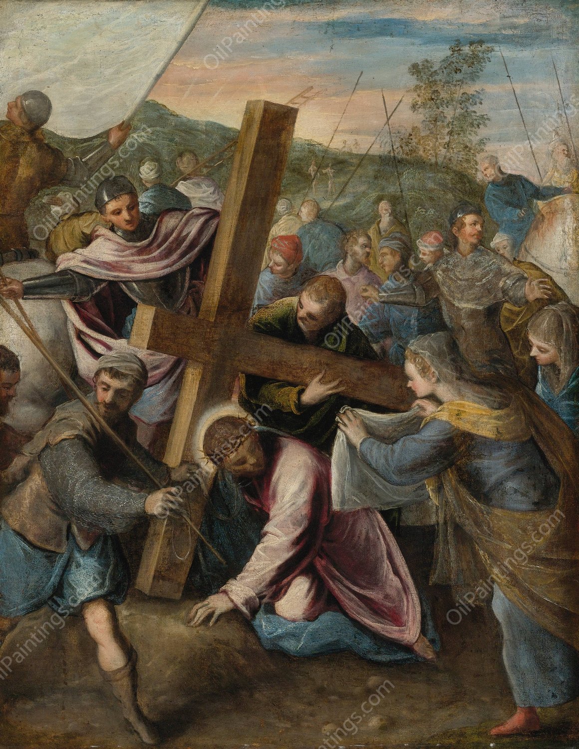 Christ On The Way To Calvary by Tintoretto - Hand-Painted Oil Painting Reproduction