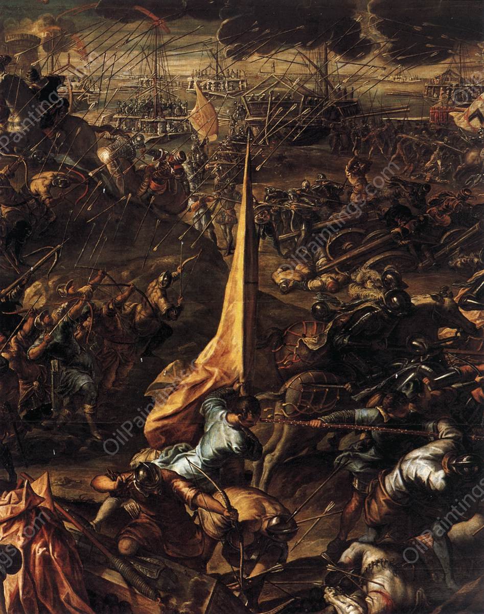Conquest of Zara by Tintoretto - Hand-Painted Oil Painting Reproduction