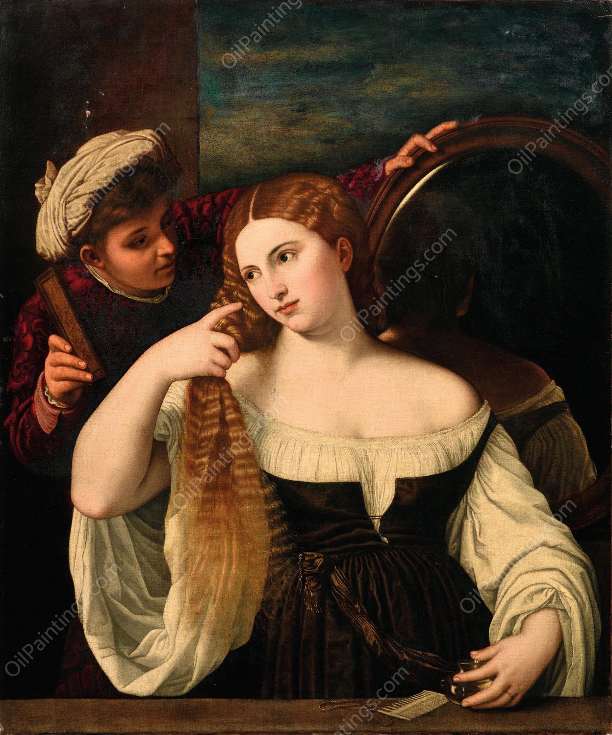 A Woman At Her Toilet by Titian - Hand-Painted Oil Painting Reproduction