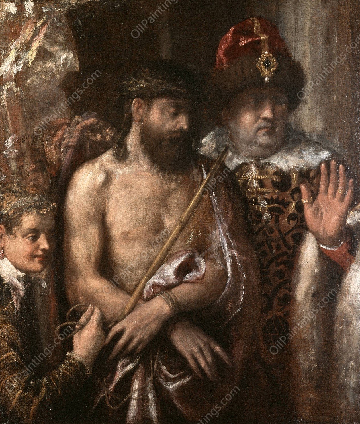 Christ Shown to the People  by Titian - Hand-Painted Oil Painting Reproduction
