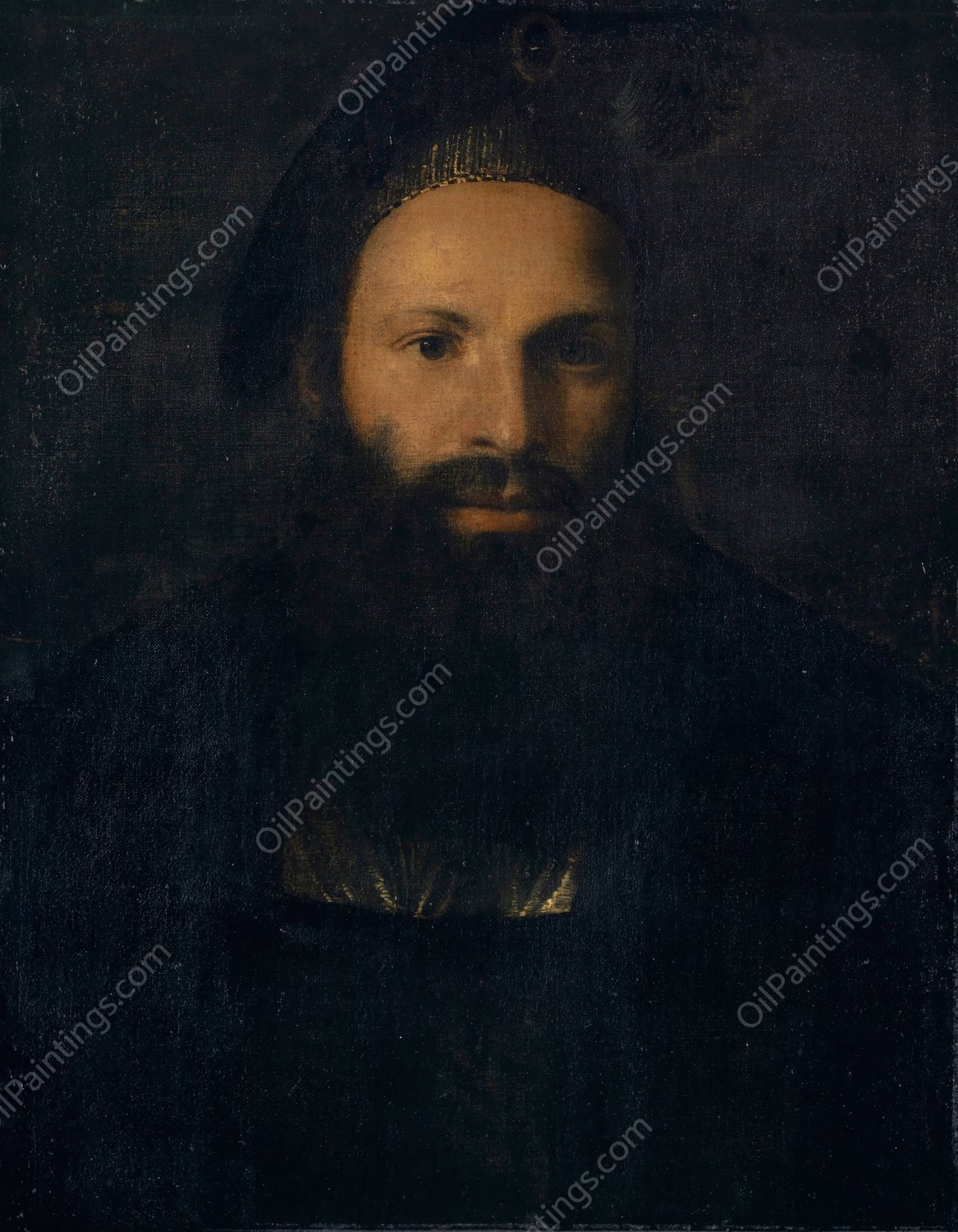 Portrait of Pietro Aretino  by Titian - Hand-Painted Oil Painting Reproduction