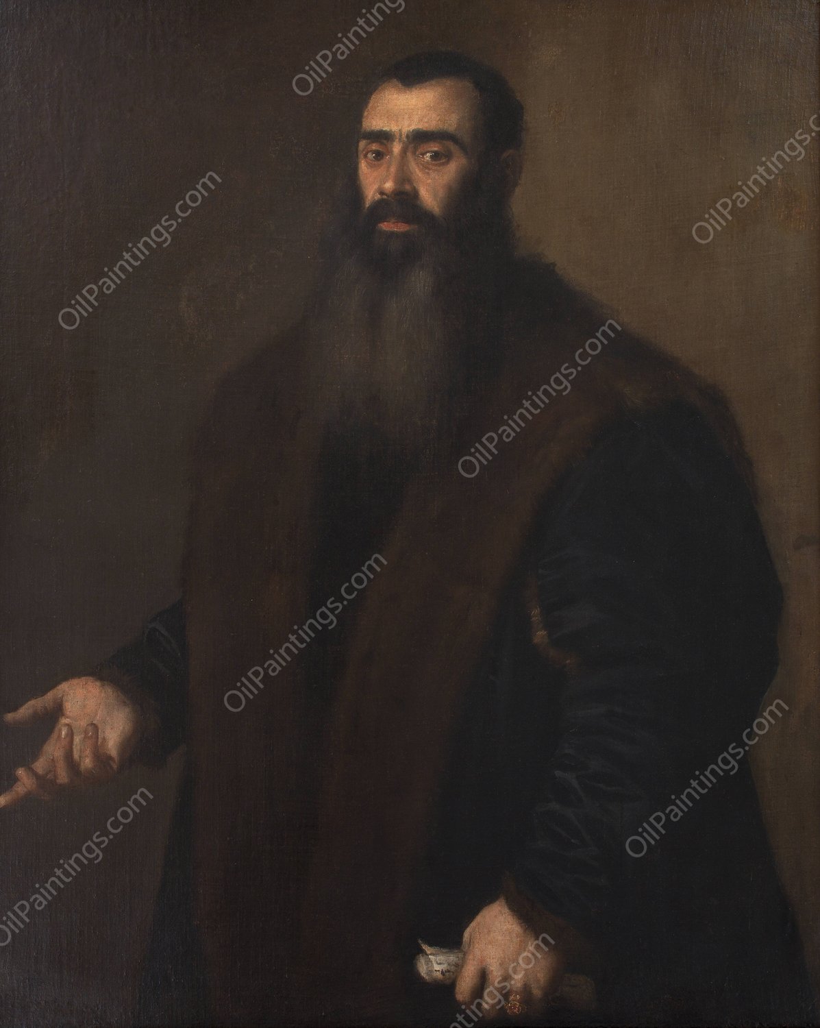 Portrait of the Nuremburg Merchant and Collector Willibald Imhoff the Elder  by Titian - Hand-Painted Oil Painting Reproduction