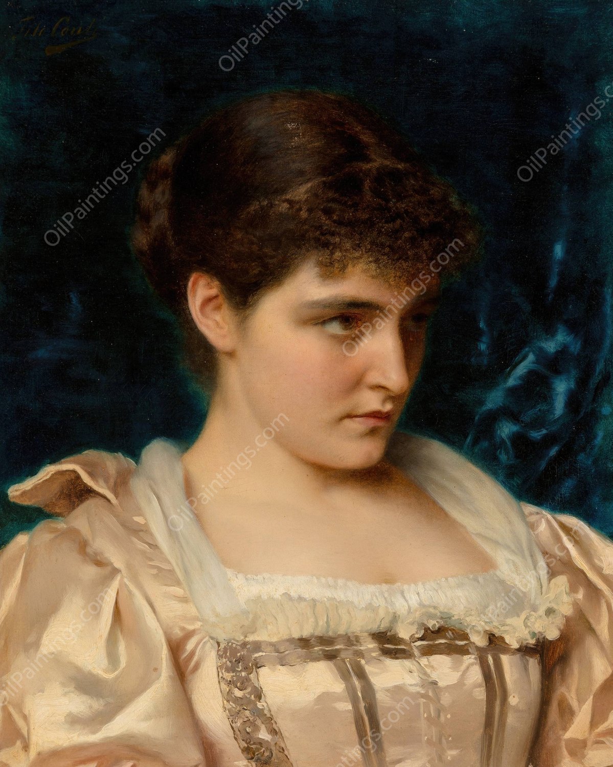 A demure beauty by Tito Conti - Hand-Painted Oil Painting Reproduction