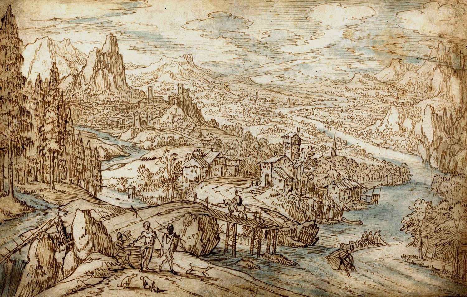 River Landscape by Tobias Verhaecht - Hand-Painted Oil Painting Reproduction