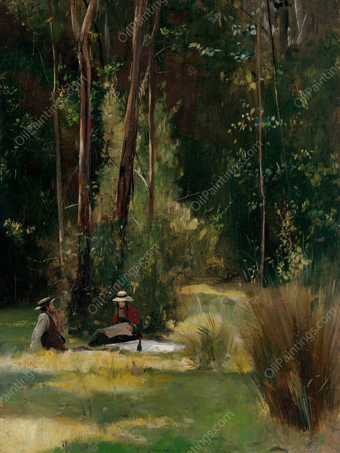 A Sunday afternoon by Tom Roberts - Hand-Painted Oil Painting Reproduction