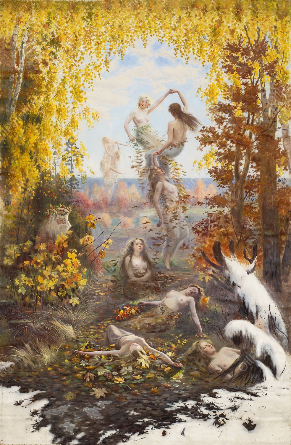 Shedding Leaves  by Torsten Wasastjerna - Hand-Painted Oil Painting Reproduction