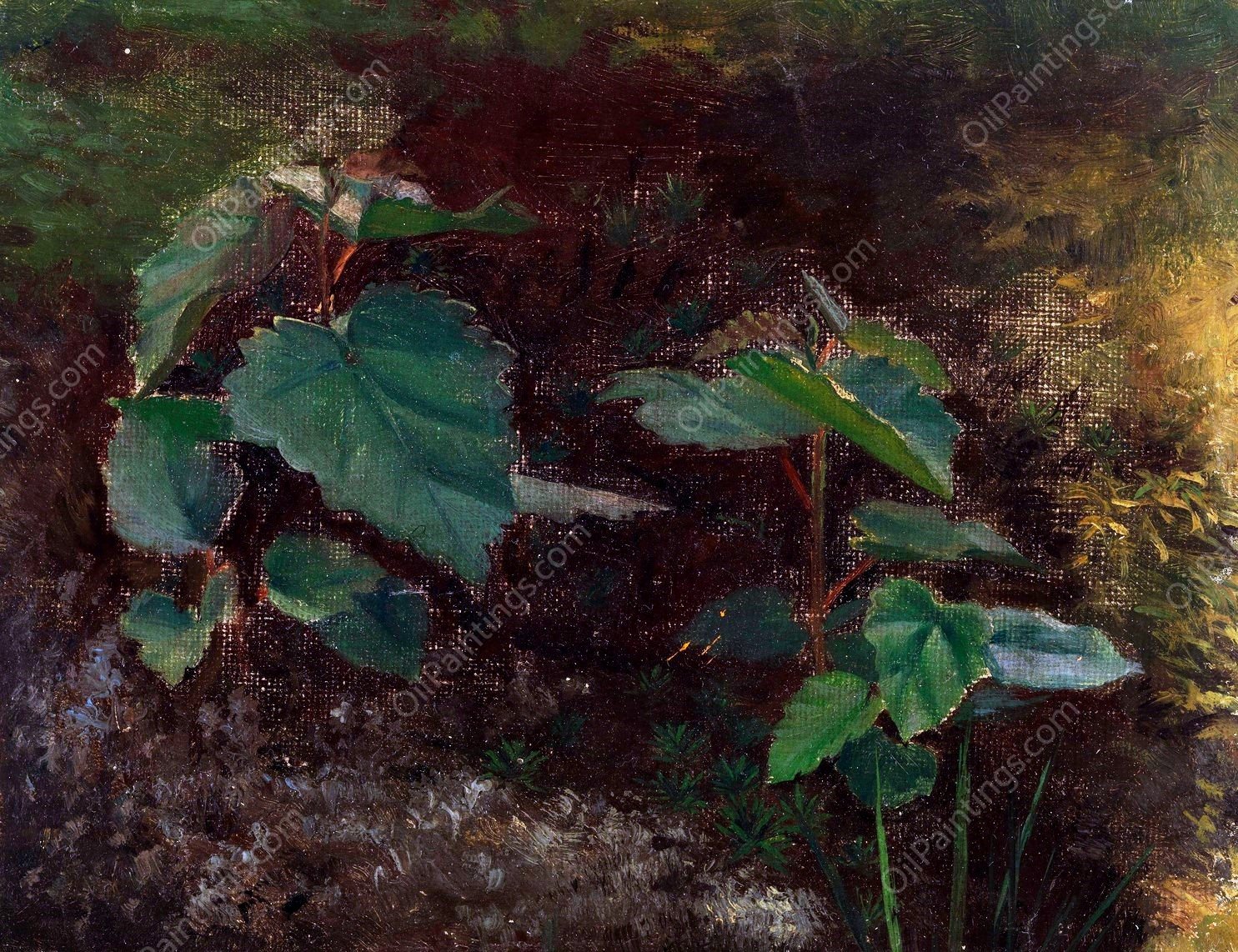 Tree Plants, sketch for the painting Fairy Tale Princess  by Torsten Wasastjerna - Hand-Painted Oil Painting Reproduction