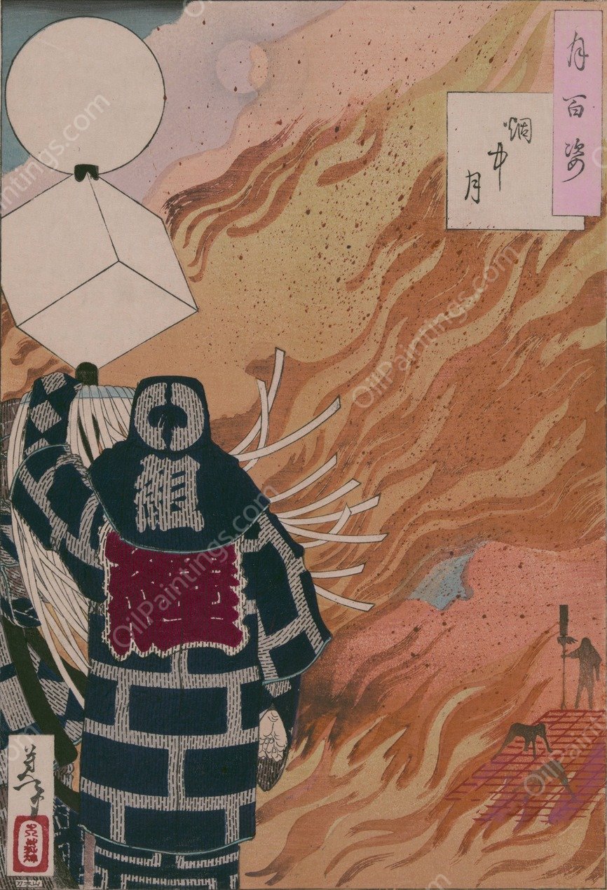 Enchu no tsuki  by Tsukioka Yoshitoshi - Hand-Painted Oil Painting Reproduction