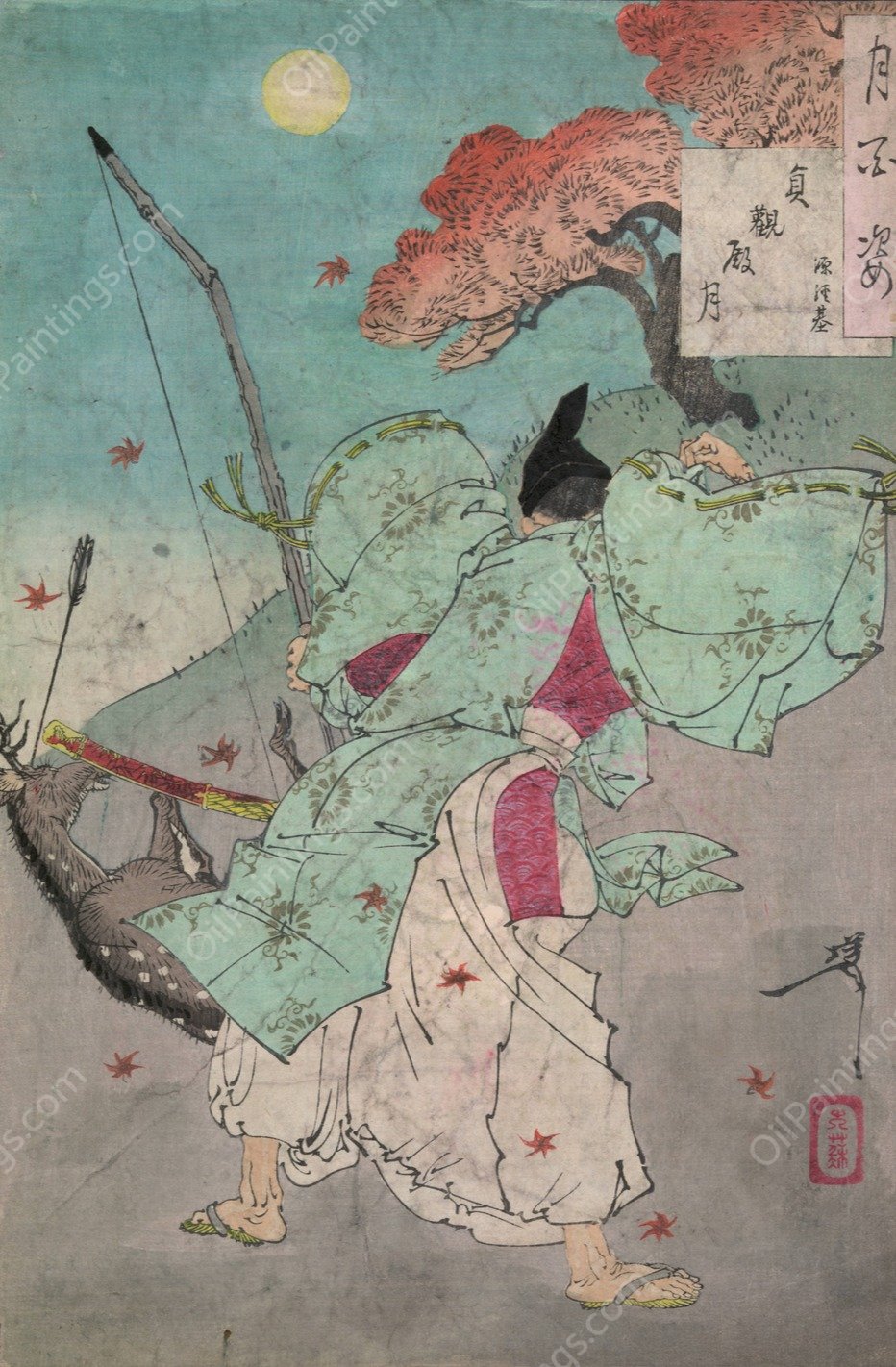 Joganden no tsuki  by Tsukioka Yoshitoshi - Hand-Painted Oil Painting Reproduction