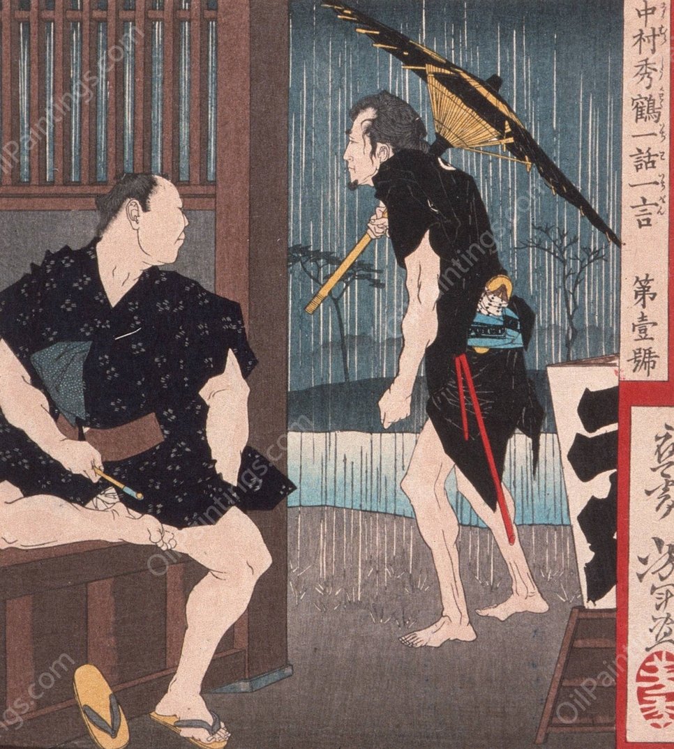 Nakumura Shukaku in Ichiwa Ichigon  by Tsukioka Yoshitoshi - Hand-Painted Oil Painting Reproduction