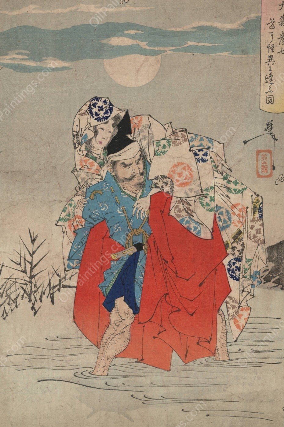 Omori Hikoshichi  by Tsukioka Yoshitoshi - Hand-Painted Oil Painting Reproduction