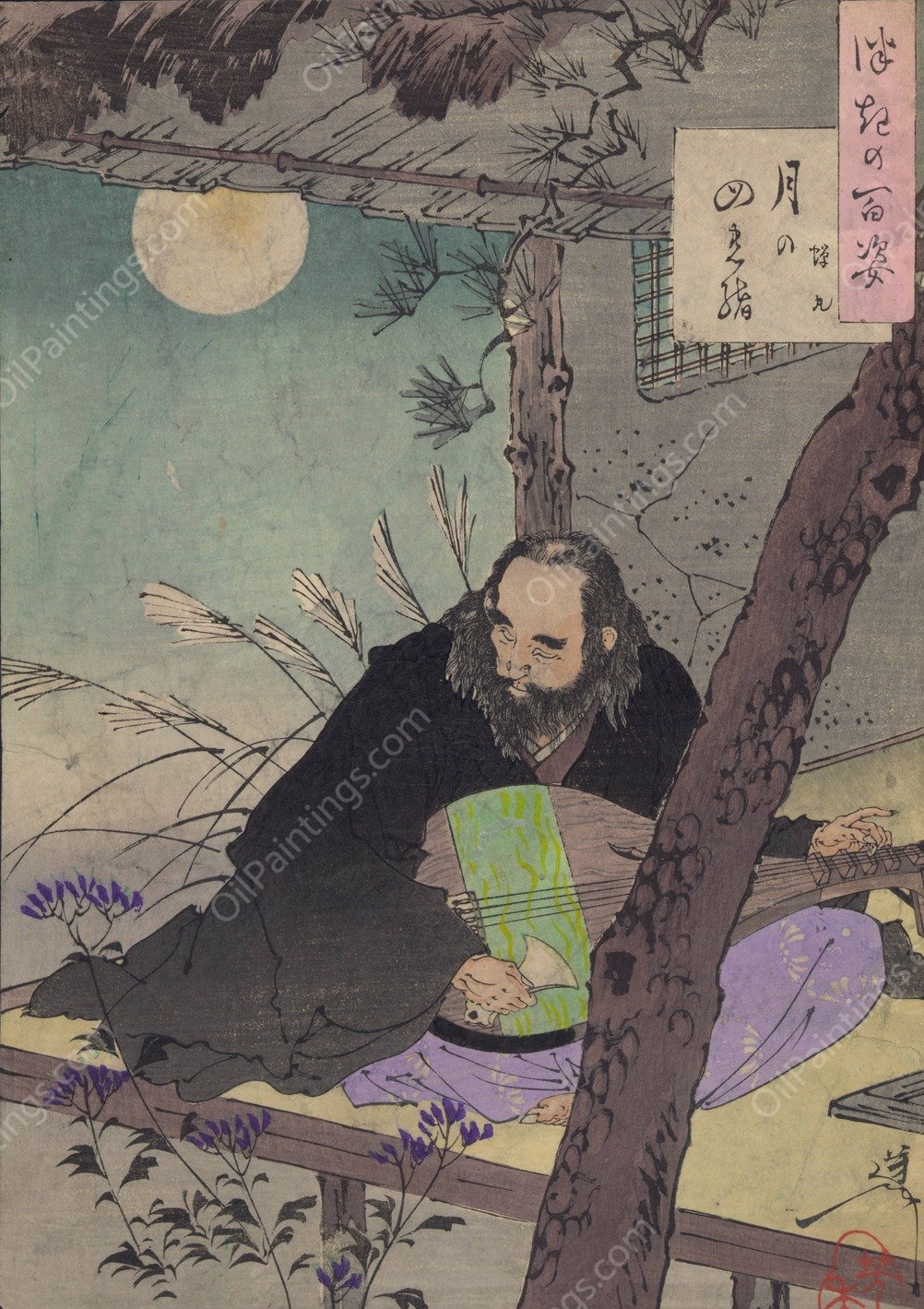 Semimaru  by Tsukioka Yoshitoshi - Hand-Painted Oil Painting Reproduction