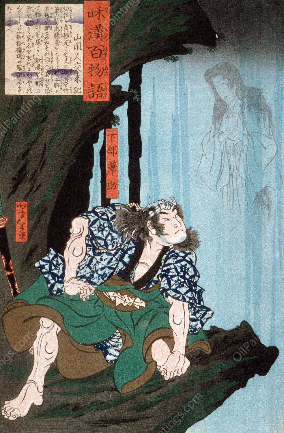 Shimobe Fudesuke  by Tsukioka Yoshitoshi - Hand-Painted Oil Painting Reproduction