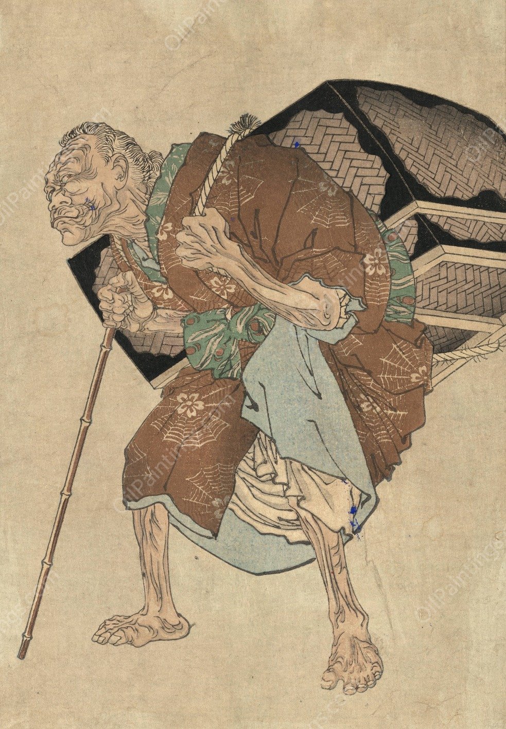 Shitakiri suzume  by Tsukioka Yoshitoshi - Hand-Painted Oil Painting Reproduction