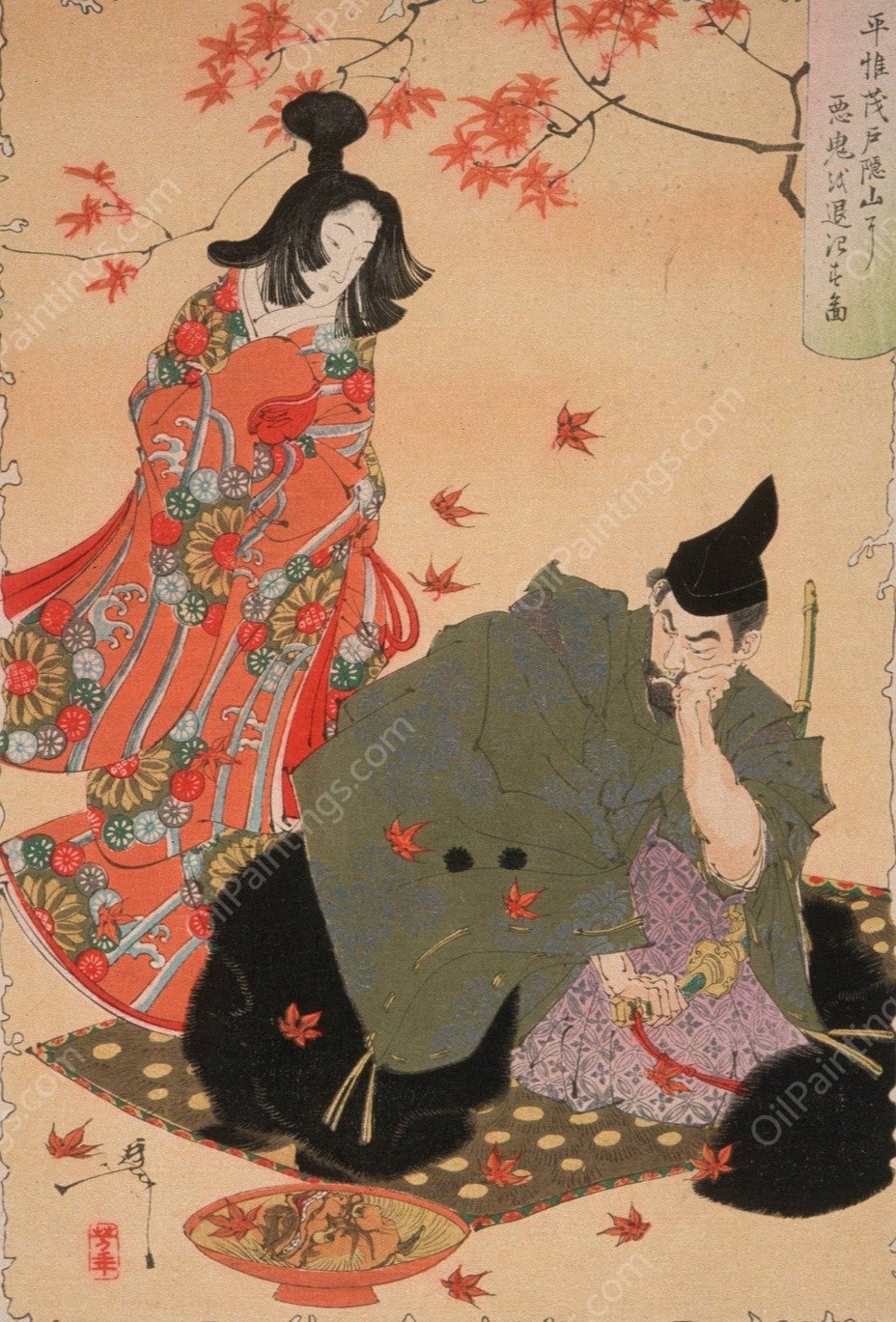 Taira No Koremochi Subjugates the Evil Demon at Togakushi Mountain  by Tsukioka Yoshitoshi - Hand-Painted Oil Painting Reproduction